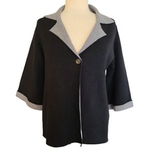 Anthropologie Oliver by escio Size Medium Black Grey Sweater Jacket